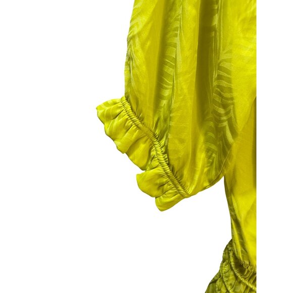 Current Air Los Angeles Yellow Ruffle Hem Blouse Size‎ M - Picture 3 of 12